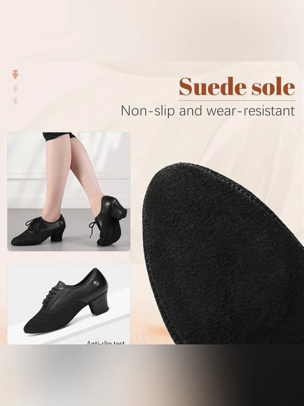 Women's Latin Dance Shoes Practice and Teaching, US 7.5